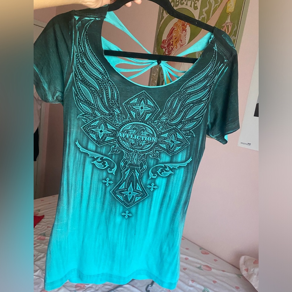 Affliction Cut Out Top Size Medium